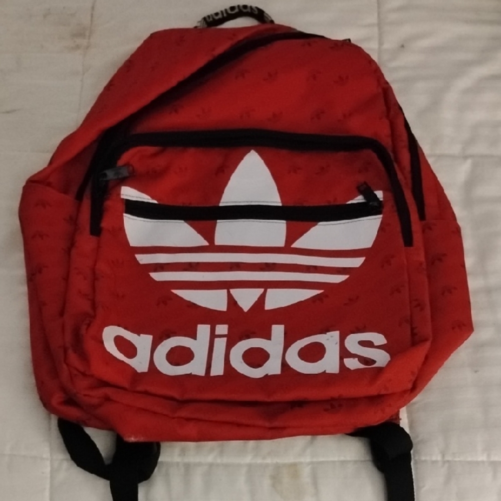 Adidas Bold Red Backpack with Trefoil Logo